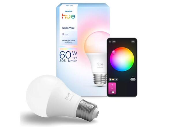Philips Hue Essential WCA 806 žárovka 460 E27, 8W, 806lm, 2200-6500K RGB