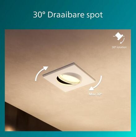 Philips Peridot Rec Kit Sq zapuštěné svítidlo hranaté 7W, AC 220-240, IP20, bílá