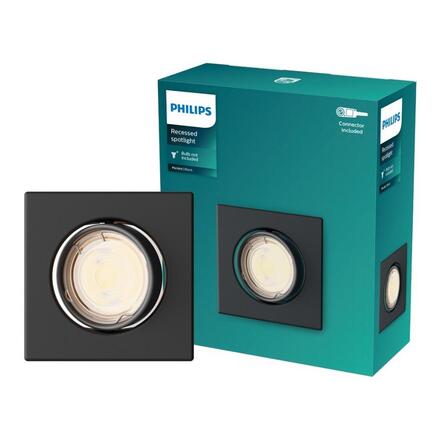 Philips Peridot Rec Kit Sq zapuštěné svítidlo hranaté 7W, AC 220-240, IP20, černá