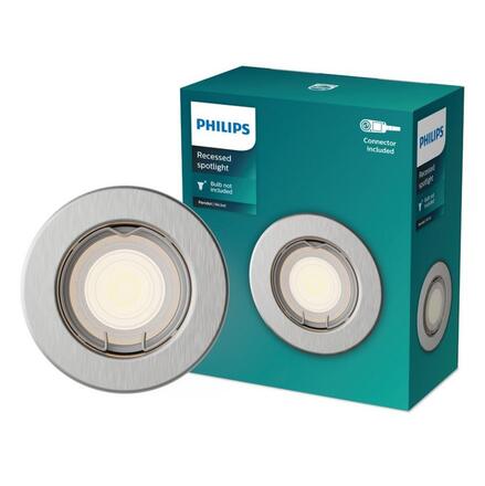 Philips Peridot Rec Kit Rd zapuštěné svítidlo kulaté 7W, AC 220-240, IP20, nikl