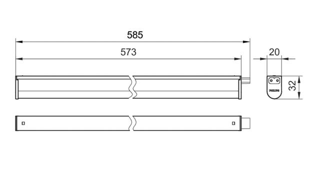 Philips LED světelná lišta Projectline 60cm 3xCCT 800lm