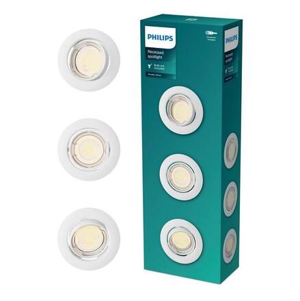 Philips Peridot Rec Kit Rd zapuštěné svítidlo kulaté 7W, AC 220-240, IP20, (3 ks), bílá