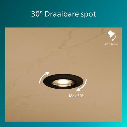 Philips Peridot Rec Kit Rd zapuštěné svítidlo kulaté 7W, AC 220-240, IP20, (3 ks), bílá