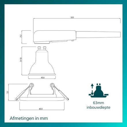 Philips Peridot Rec Kit Rd zapuštěné svítidlo kulaté 7W, AC 220-240, IP20, (3 ks), nikl