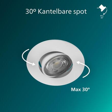 Philips Zapuštěné bodové svítidlo Cilantro Step 5W, 90lm/W, 2700K, (3 ks), bílá