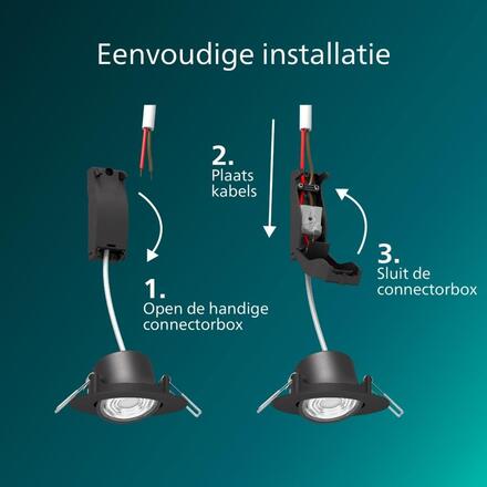 Philips Zapuštěné bodové svítidlo Cilantro Step 5W, 99lm/W, 4000K, (3 ks), černá