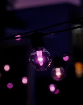Philips Hue Festavia Globe prodloužení - venkovní řetěz, 14m, 20 žárovek, černý 1000-20000K RGB