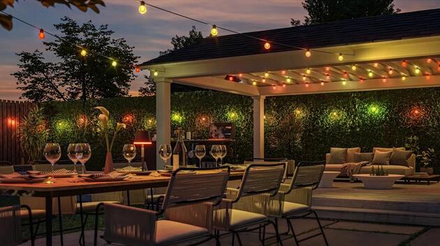 Philips Hue Festavia Globe prodloužení - venkovní řetěz, 21m, 30 žárovek, černý 1000-20000K RGB