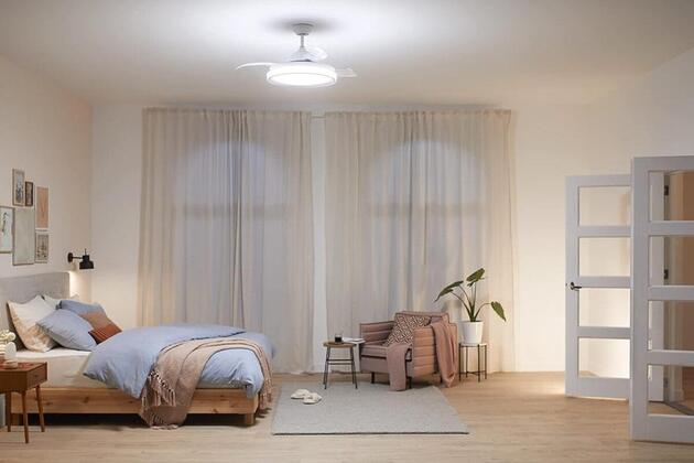 Philips Tynl zatahovací ventilátor a svítidlo 32W+35W bílý CCT dálkové ovládání