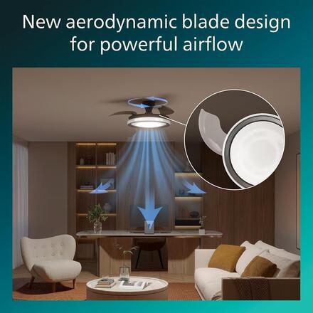 Philips Bliss DC stropní ventilátor a svítidlo 28W+35W černý