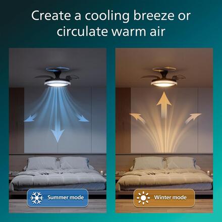 Philips Bliss DC stropní ventilátor a svítidlo 28W+35W černý