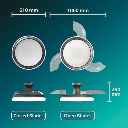 Philips Bliss DC stropní ventilátor a svítidlo 28W+35W černý