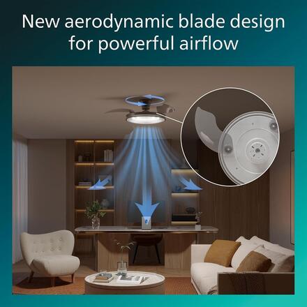 Philips Atlas DC stropní ventilátor a svítidlo 28W+35W nikl