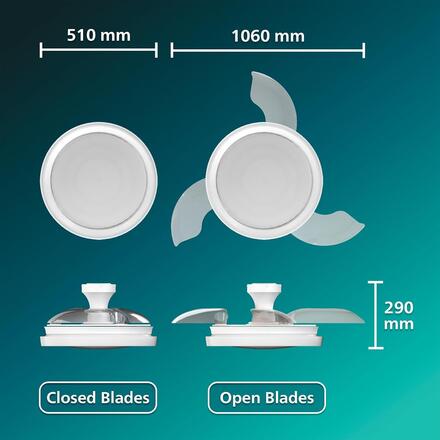 Philips Bliss DC stropní ventilátor a svítidlo 28W+35W bílý