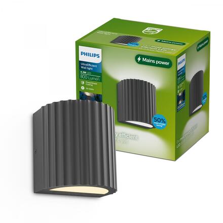 Philips Zyra venkovní nástěnné svítidlo 2xWA 4,3W 2700K antracit