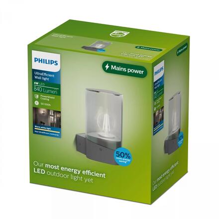 Philips Nayl nástěnná lampa 4W 2700K antracit