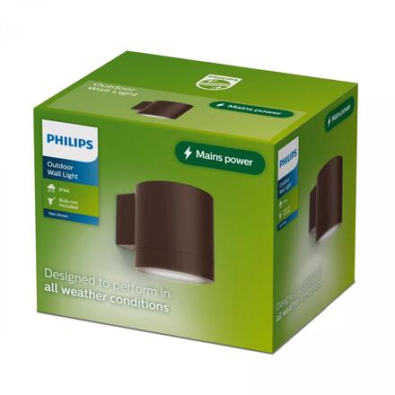 Philips Fylx nástěnné venkovní svítidlo Max 5W hnědé