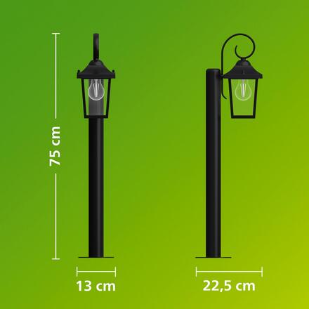 Philips Buzzard venkovní stojanová lampa max 25W černá