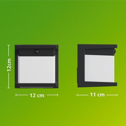 Philips Diara solární nástěnné svítidlo 3,8W 2700K se senzorem černé