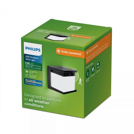 Philips Diara solární nástěnné svítidlo 3,8W 2700K se senzorem černé