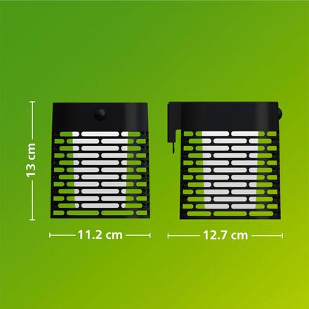 Philips Hara solární zahradní nástěnné svítidlo 3,8W 2700K se senzorem černé