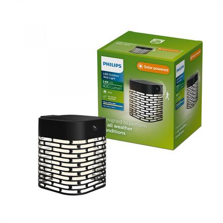 Philips Hara solární zahradní nástěnné svítidlo 3,8W 2700K se senzorem černé
