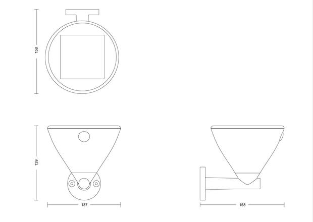 Philips Kyna solární nástěnná zahradní lampa 3,8W 2700K černá se senzorem