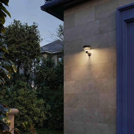 Philips Kyna solární nástěnná zahradní lampa 3,8W 2700K černá se senzorem