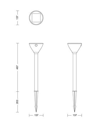 Philips Kyna solární stojanová zahradní lampa 3,8W 2700K černá se senzorem