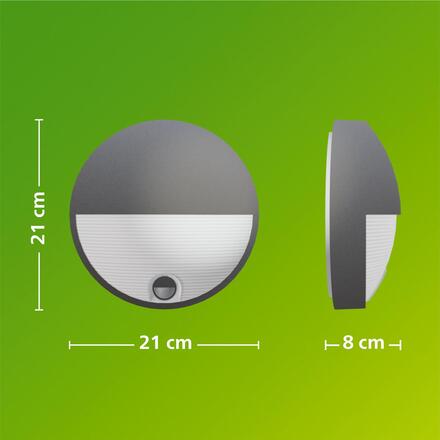Philips Capricorn nástěnné svítidlo 4,3W 2700K antracit pohybový senzor