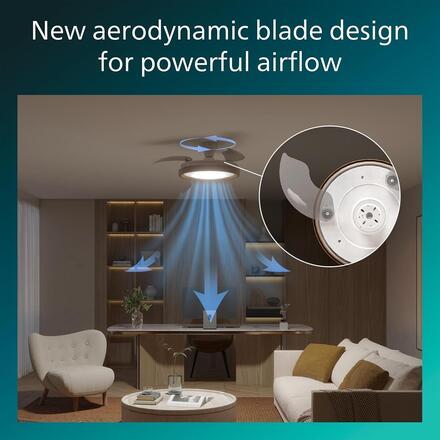 Philips Bliss DC stropní ventilátor a svítidlo 28W+35W dřevo