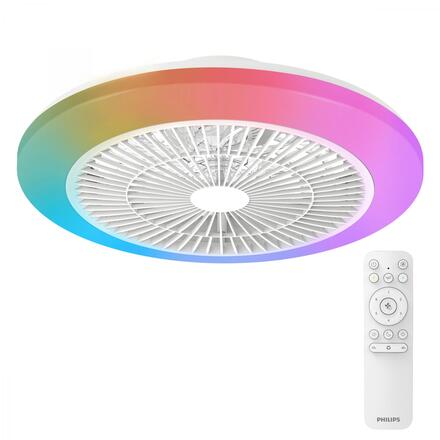 Philips Amigo Stropní svítidlo s ventilátorem 20W+40W, 4400lm, AC 220-240, 2700-6500 K, IP20, RGB OFF bílá