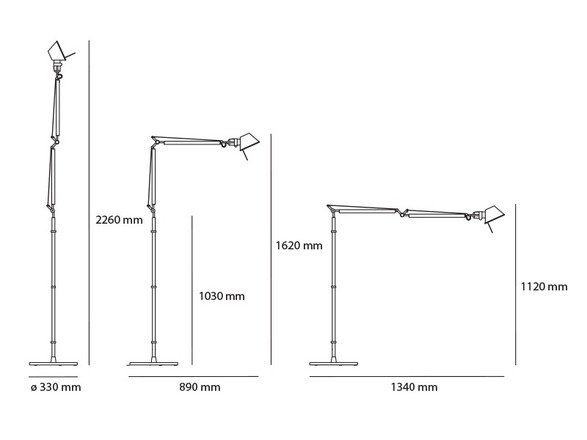 Artemide stolní/nástěnná/stojací lampa Tolomeo 8 W 220-240 V E27 bílá bez podstavce