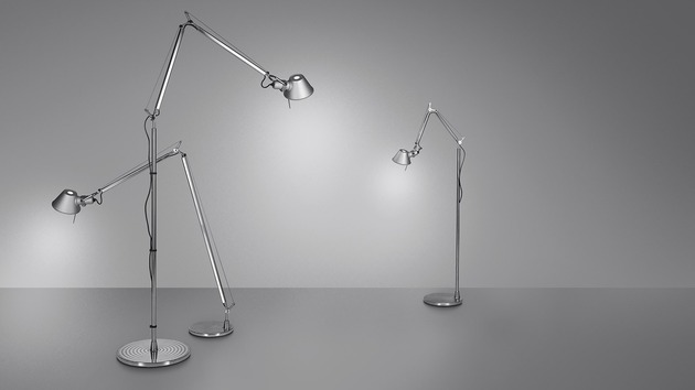 Artemide stolní/nástěnná/stojací LED lampa Tolomeo Micro 7 W 2700K stmívatelná hliník bez podstavce