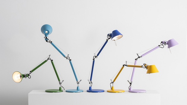 Artemide stolní/nástěnná/stojací LED lampa Tolomeo Micro 7 W 2700K stmívatelná hliník bez podstavce