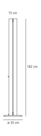 Artemide stojací LED svítidlo Megaron 45 W 220-240 V 3000K stmívatelné hliník