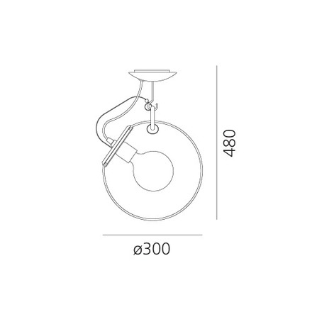 Artemide stropní svítidlo Miconos E27 15 W chrom