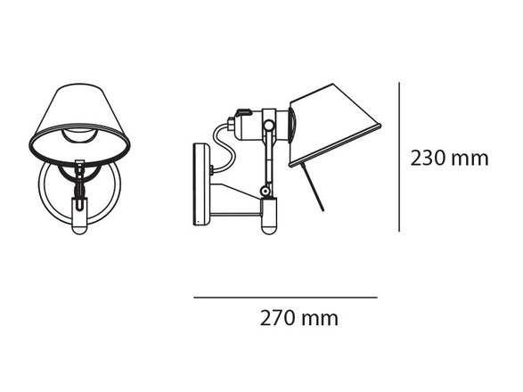Artemide nástěnné svítidlo Tolomeo Faretto LED 8 W 220-240 V 3000K stmívatelné