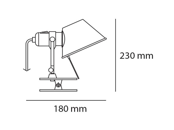 Artemide svítidlo Tolomeo Pinza LED 8 W 3000K stmívatelné