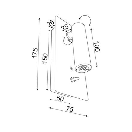 ACA Lighting LED nástěnné svítidlo COB 3W 4000K kov černá INYOKA 151BMB