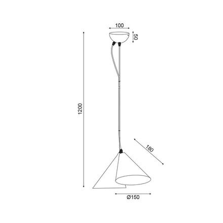 ACA Lighting závěsné svítidlo 2XE14 černá+šedý kov D32XH120CM DIOSCURI EF23P233BG