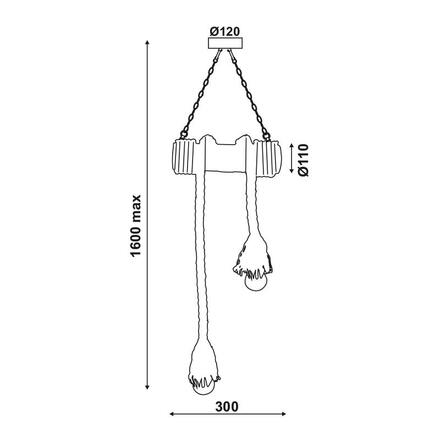 ACA Lighting Vintage závěsné svítidlo 932302BBR