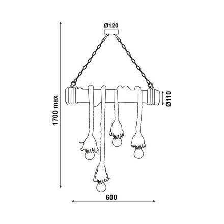 ACA Lighting Vintage závěsné svítidlo 932604BBR
