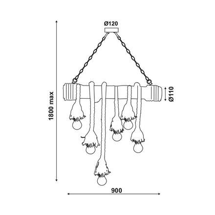 ACA Lighting Vintage závěsné svítidlo 932906BBR