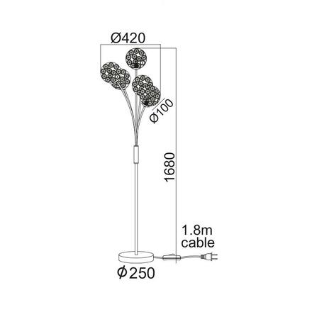 ACA Lighting Crystal stojanové svítidlo AD0086B5F