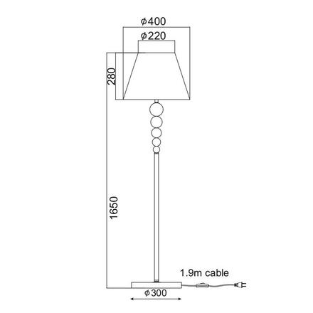 ACA Lighting Textile stojanové svítidlo AD477216