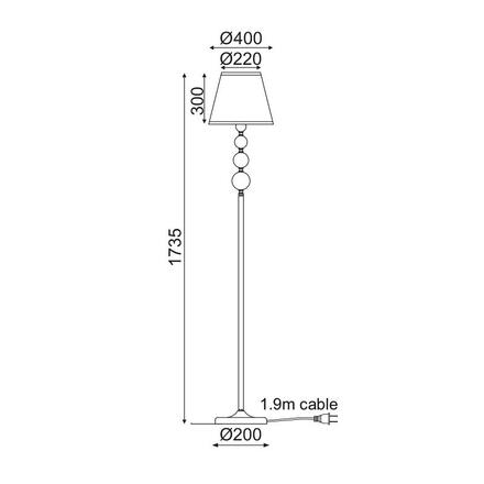 ACA Lighting Textile stojanové svítidlo AD90041F