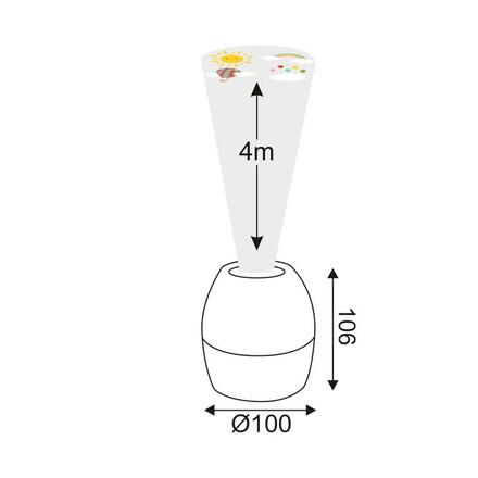 ACA Lighting 2 v 1 8W LED noční lampička + projektor se 4 vzory na USB nebo 3xAA BALLOON