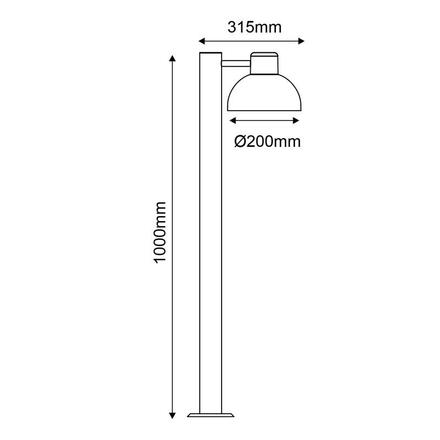 ACA Lighting Garden Pole venkovní stojací svítidlo BERO1POBK