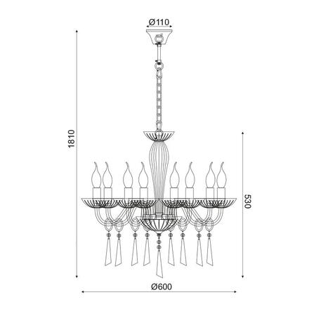 ACA Lighting Crystal závěsné svítidlo BLK80288PCG